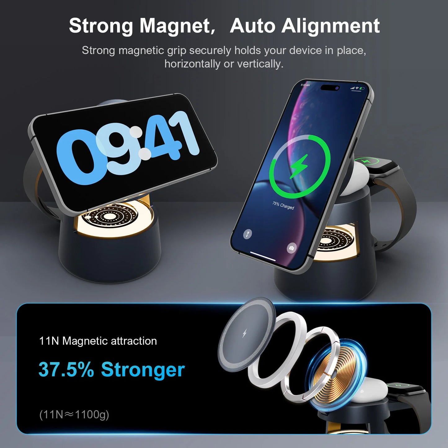4 In 1 Magnetic Wireless Charger Station IPhone Watch AirPods