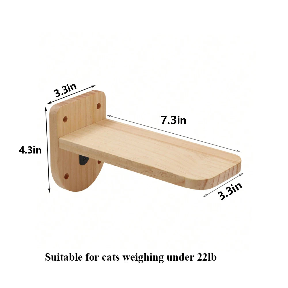 PETRAVELCN Cat Wall Mounted Four Step Climbing Shelf Sisal Post