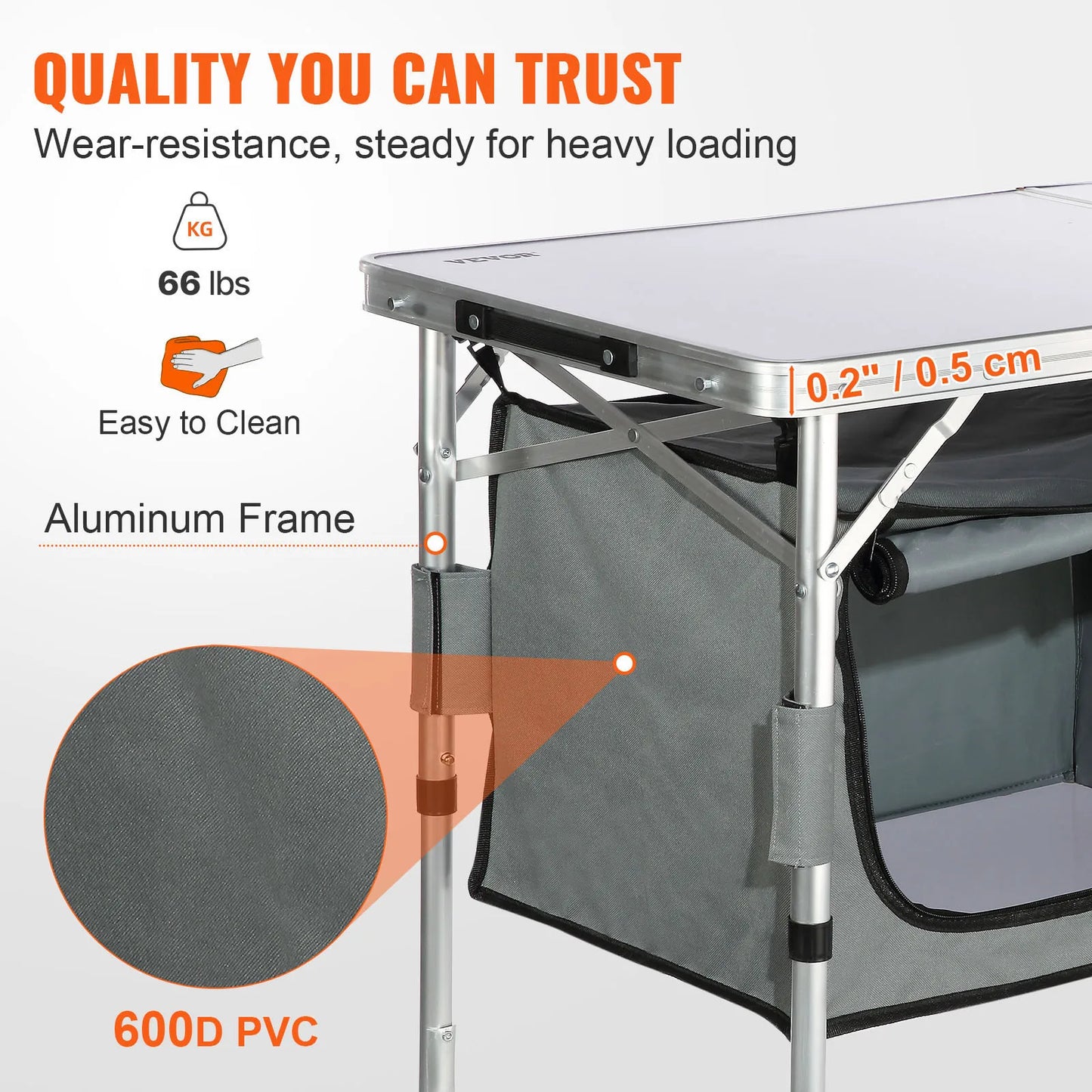 VEVOR Folding Camping Kitchen Table For Outdoor Cooking And BBQ