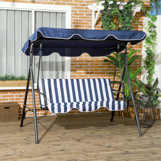 Outsunny Three Seat Porch Swing Hammock Bench With Canopy