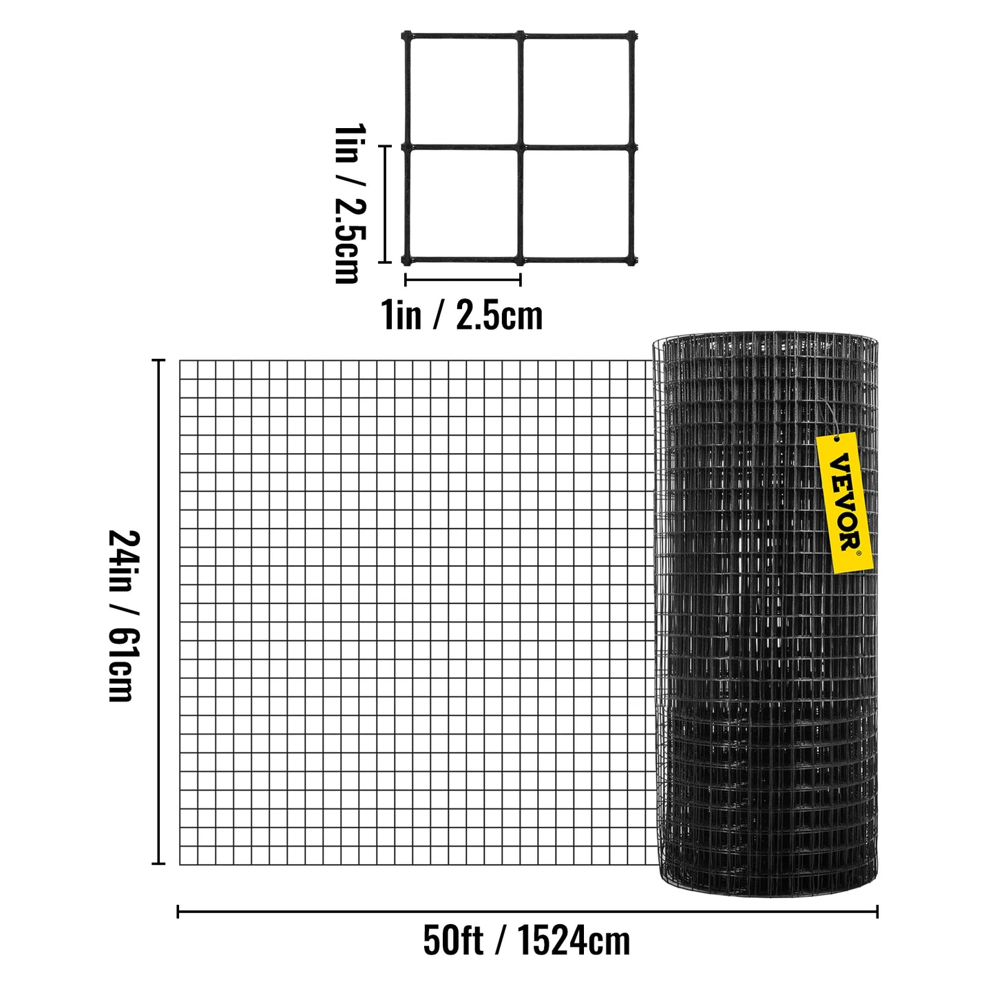 SucceBuy Welded Wire Fence Vinyl Coated Mesh For Poultry And Rabbits 16 Gauge