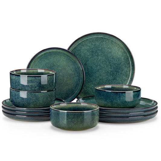 MALACASACeramic Stoneware Dinnerware Set Scratch Resistant