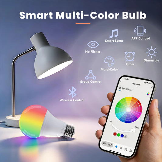 Smeileas 4 Pack RGBCW Smart LED Dimmable Music Sync Bulbs