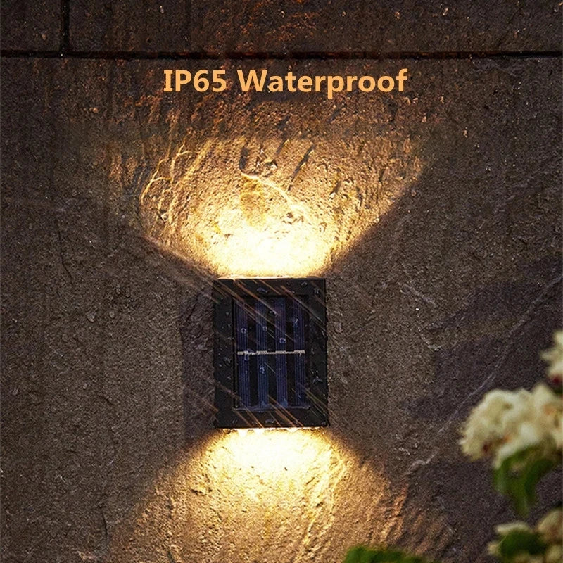 AlliLit Solar LED Wall Lights Outdoor Waterproof Garden Lighting