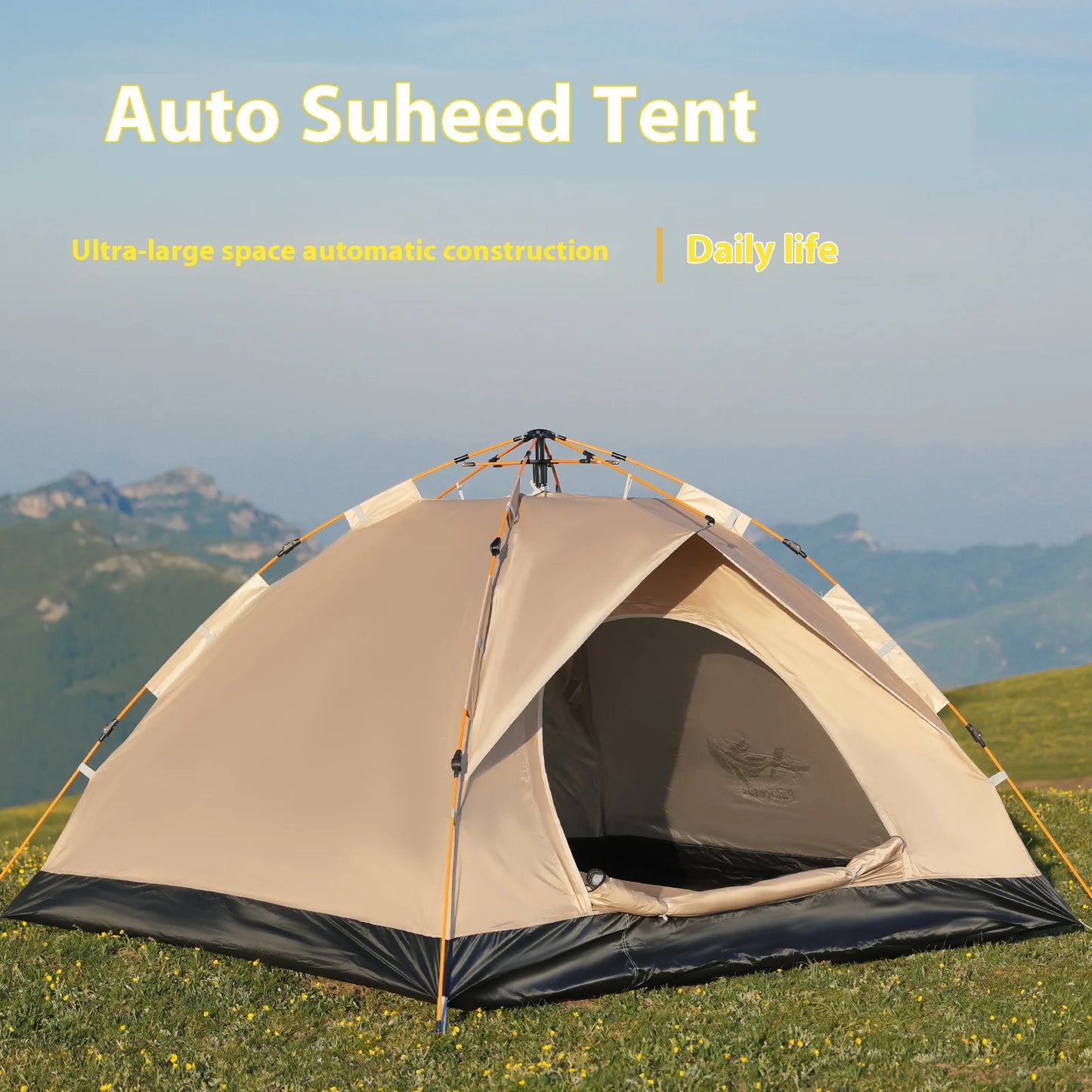 Pakicetus Instant Golden Tent Portable 3 To 4 Person Shelter