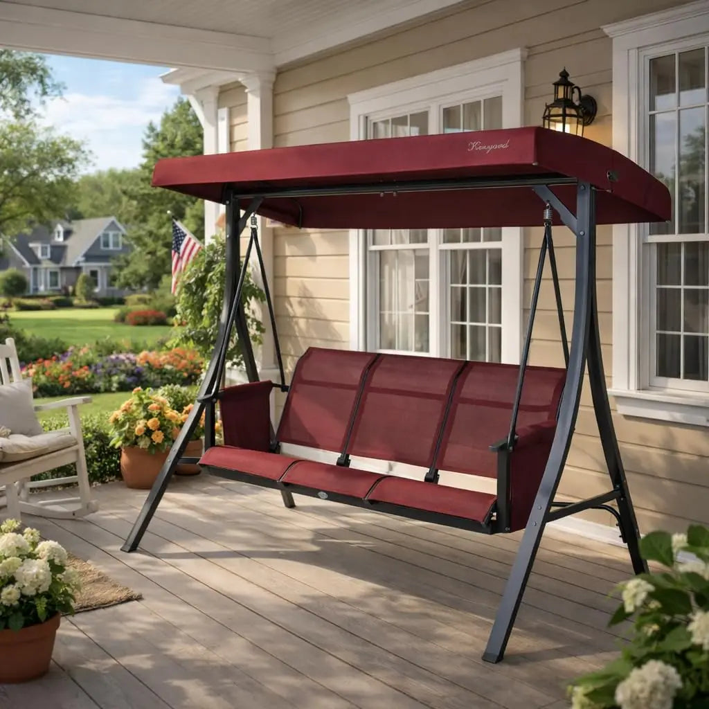 XIAOLANG Outdoor Porch Swing Glider With Adjustable Canopy