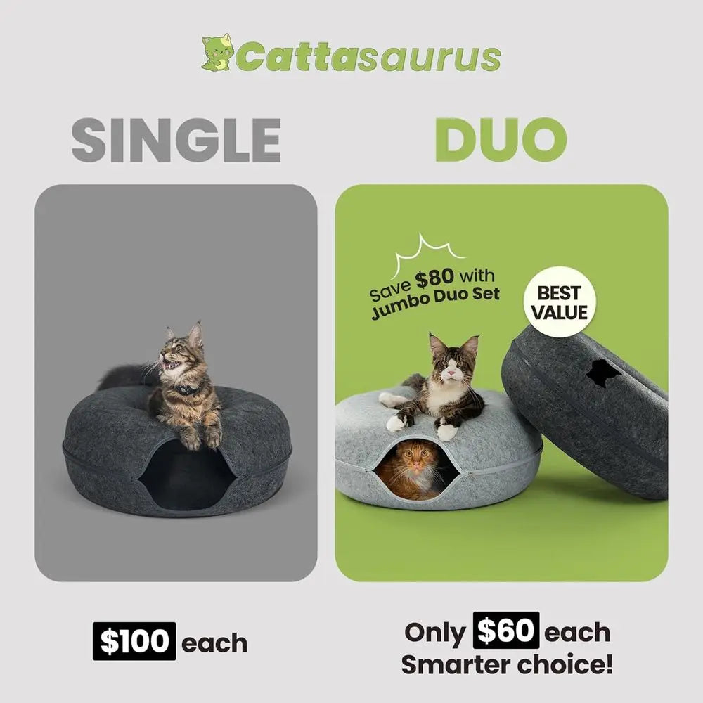Peekaboo Cat Cave Duo Set Cat Bed
