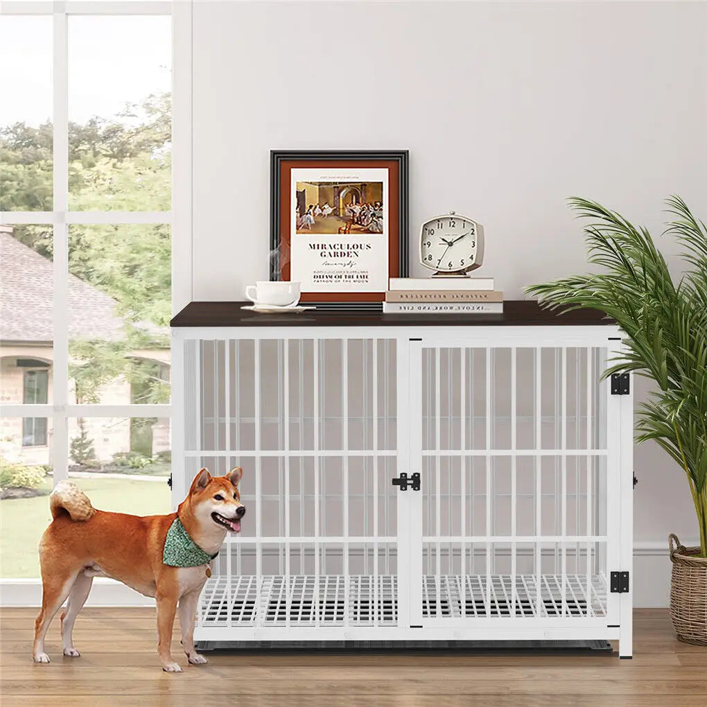 BINGOPAW Heavy Duty Dog Kennel End Table Metal Cage