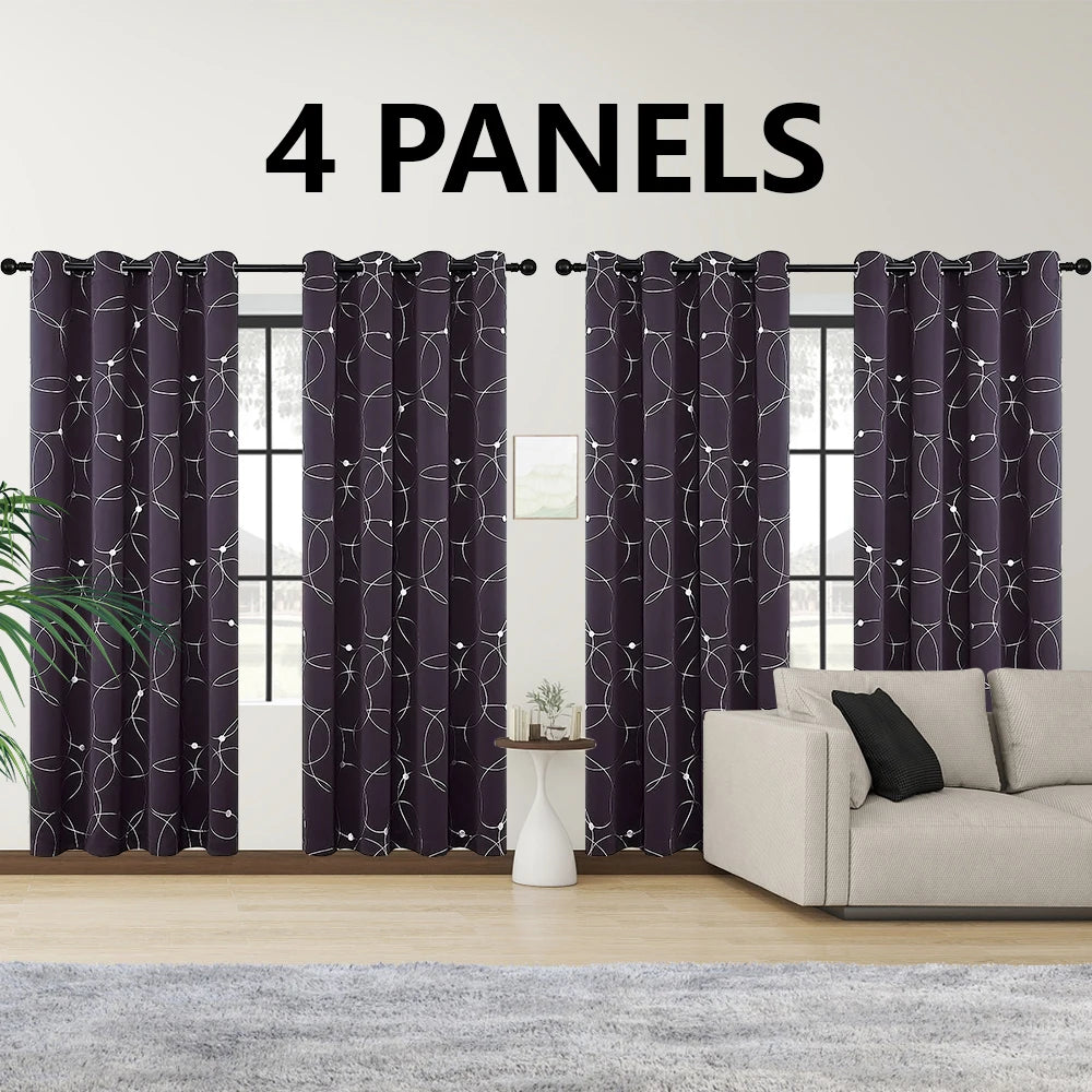 Blackout Curtains Thermal Insulated Room Darkening For Bedroom