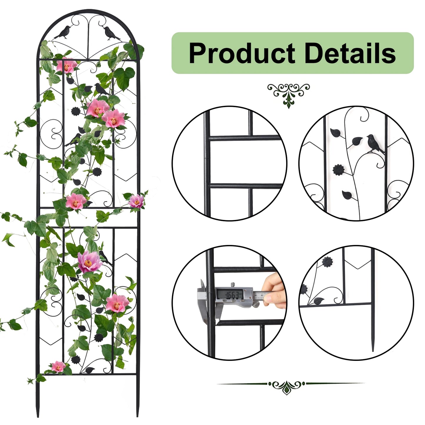 Metal Garden Trellis Fence Anti Rust Climbing Plant Support