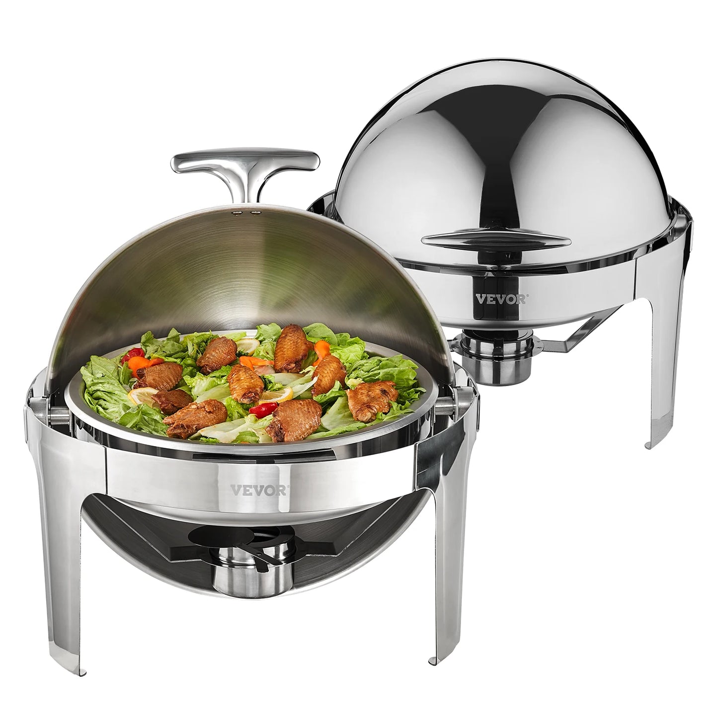 Succebuy Stainless Steel Chafing Dish Buffet Set With 6 Quart Full Size Pans For Catering