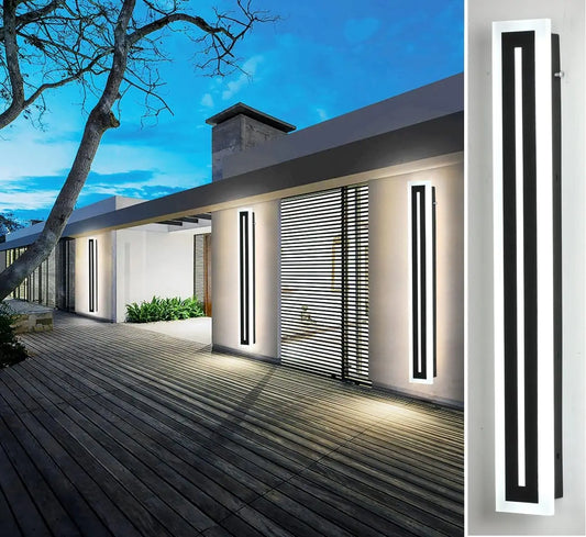 Outdoor Long Strip Modern LED Wall Sconce Frosted Acrylic IP67