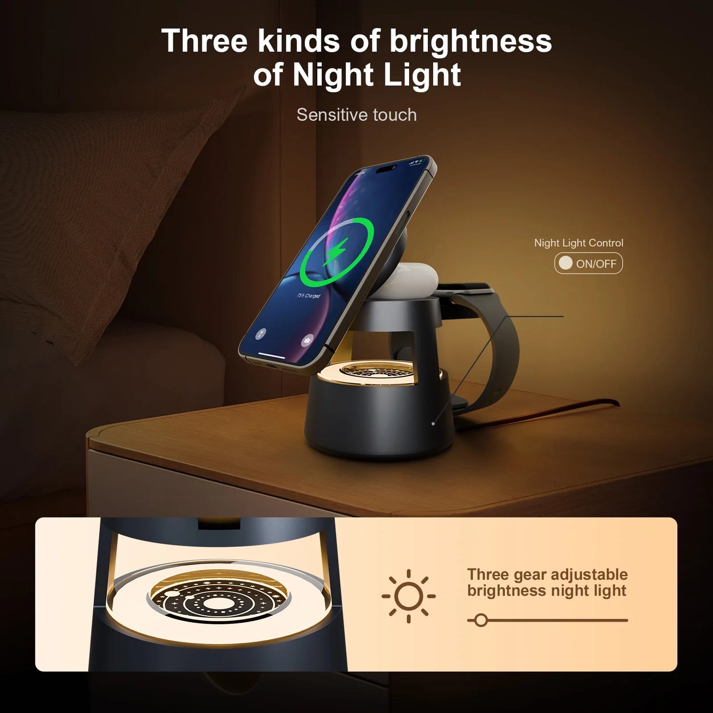 4 In 1 Magnetic Wireless Charger Station IPhone Watch AirPods