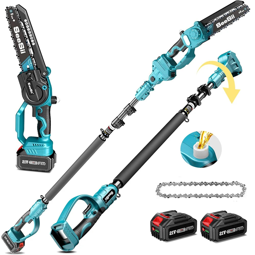 Seesii Cordless Polesaw With Extension Pole For Tree Pruning