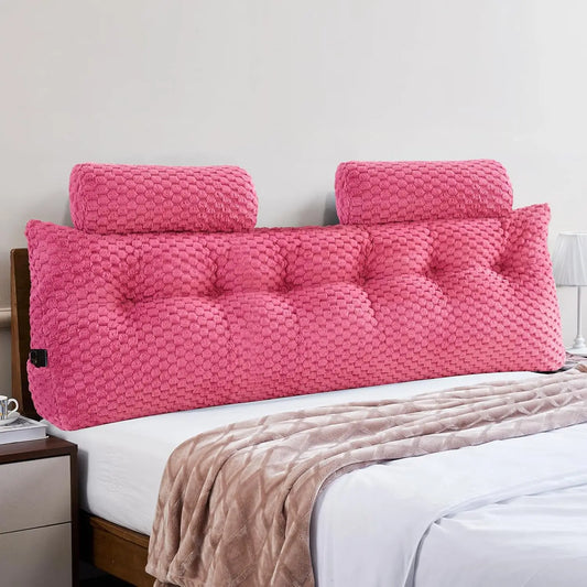 Sichuan Leather Wedge Headboard Pillow With Neck Roll Bolster