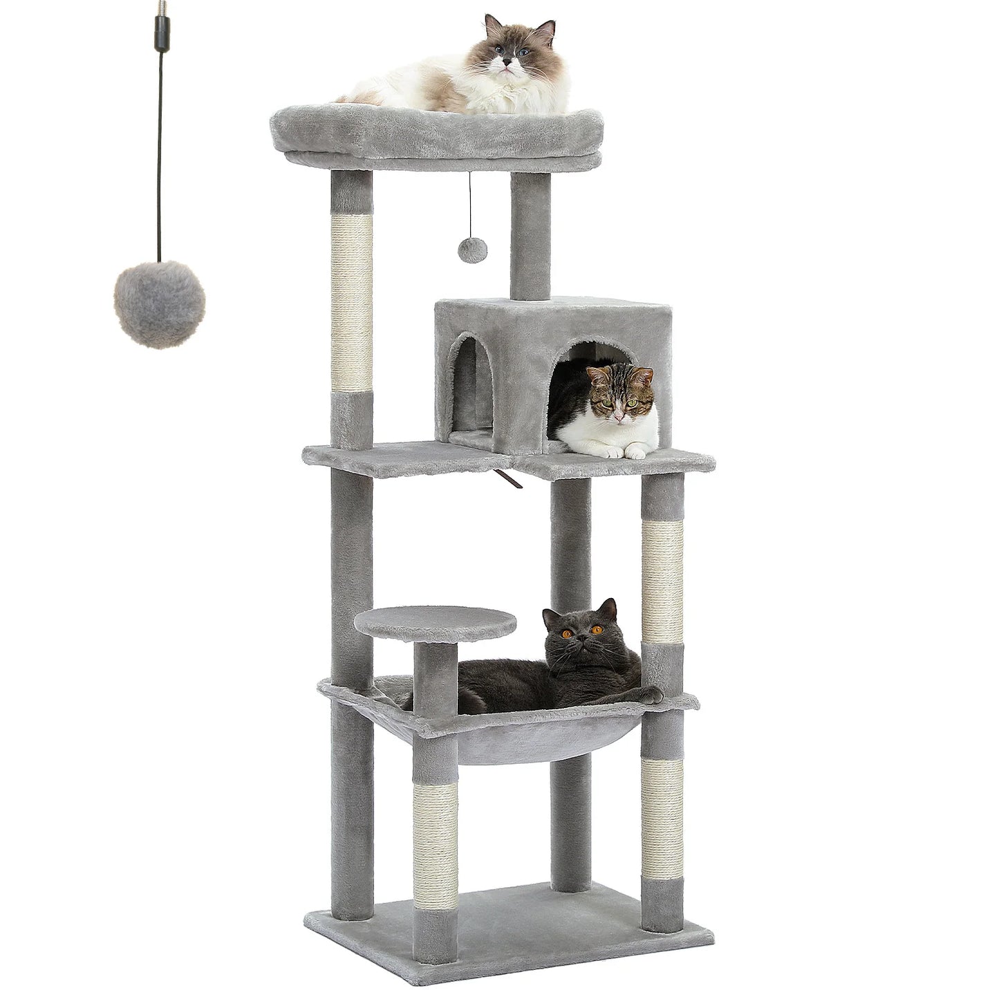 PAWZ Road 5-Level Cat Tree Tower With Hammock And Condo