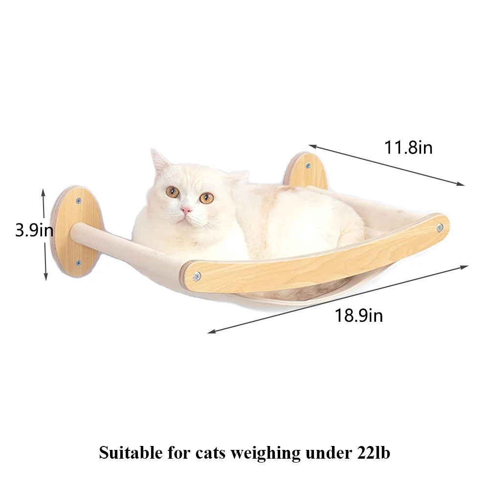PETRAVELCN Cat Wall Mounted Four Step Climbing Shelf Sisal Post
