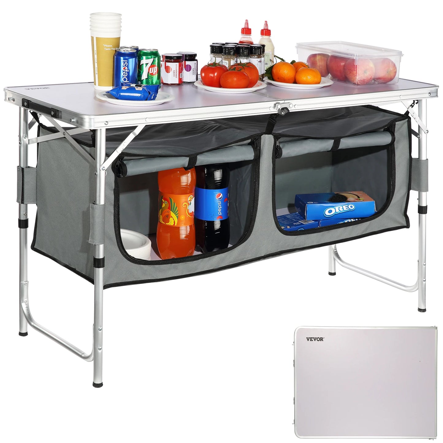 VEVOR Folding Camping Kitchen Table For Outdoor Cooking And BBQ