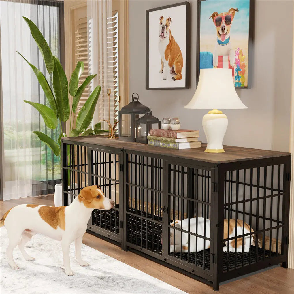 BINGOPAW Heavy Duty Dog Kennel End Table Metal Cage