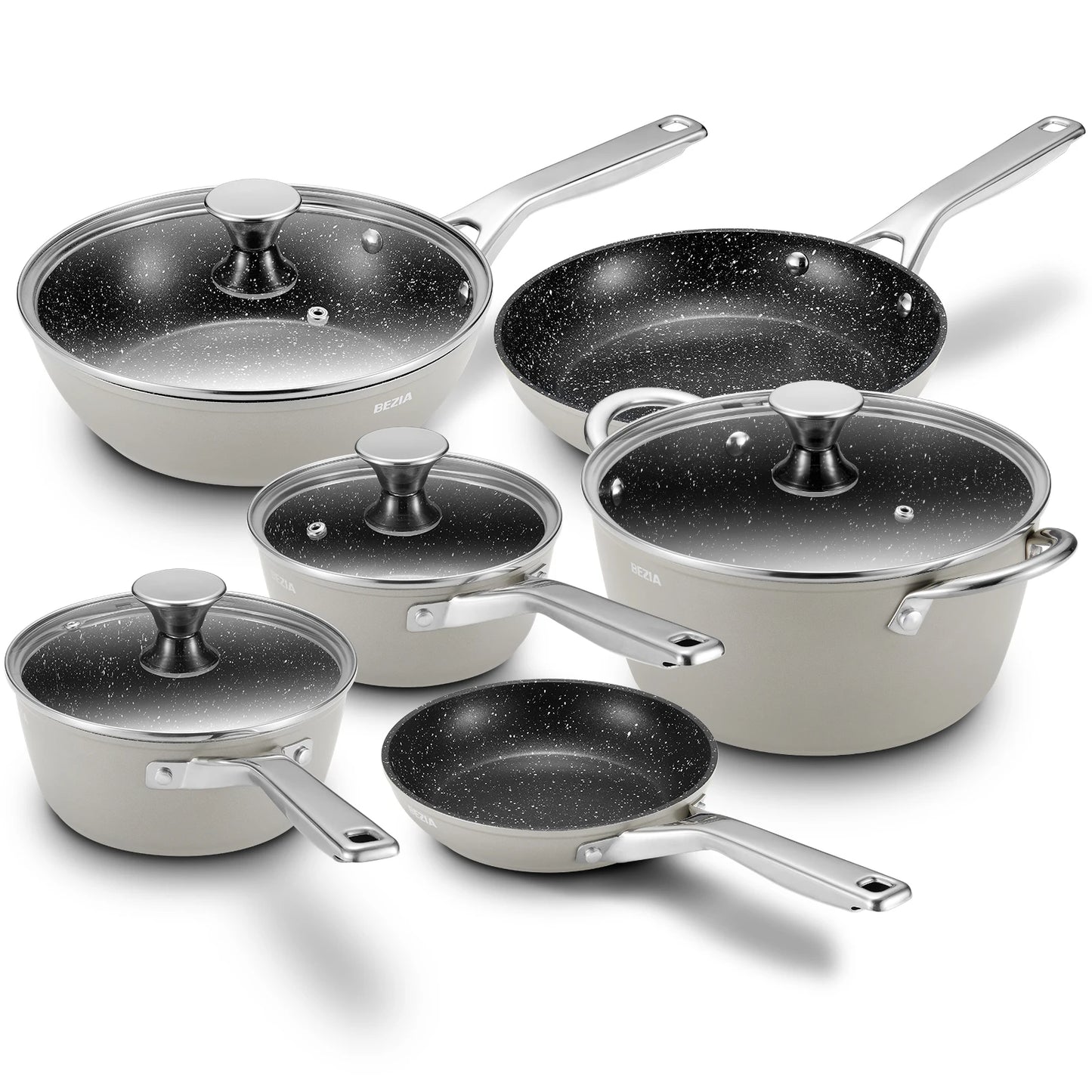 Bezia Induction Nonstick Cookware Set For All Stoves