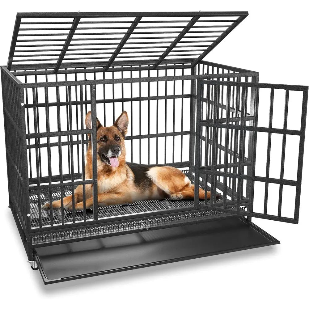 Indestructible Escape-Proof Dog Crate for Large Dogs