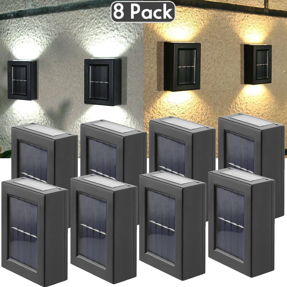 AlliLit Solar LED Wall Lights Outdoor Waterproof Garden Lighting