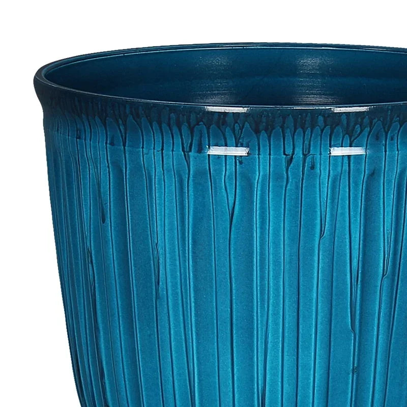 Round Planter Recycled Plastic With Drainage Holes Indoor Outdoor