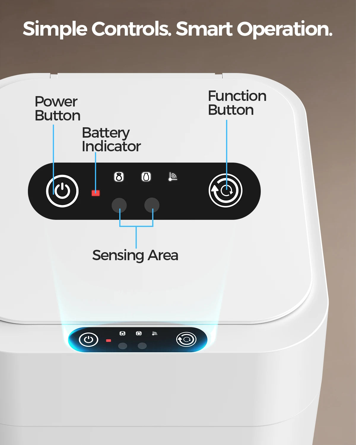 Touchless Motion Sensor Trash Can With Odor Sealing Lid