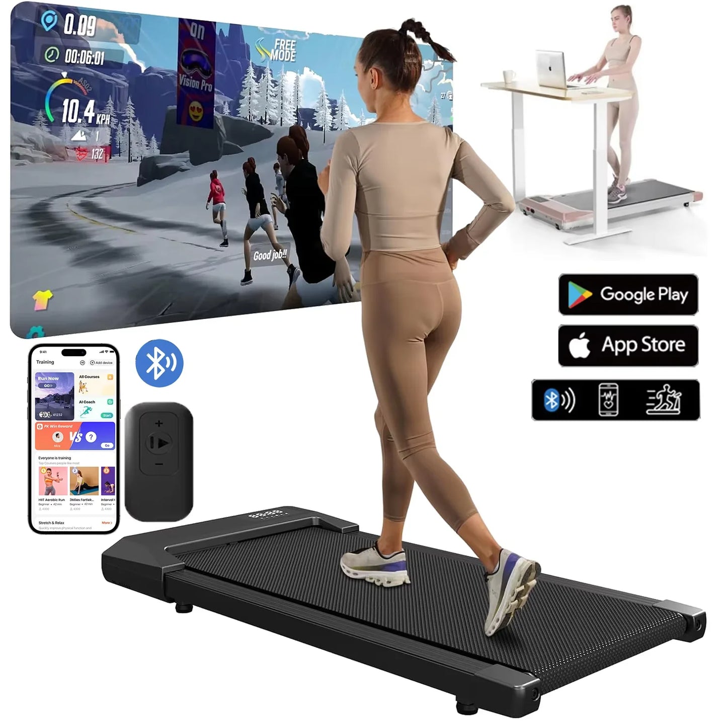 Superun Two Point Five HP Treadmill With LCD Display Bluetooth