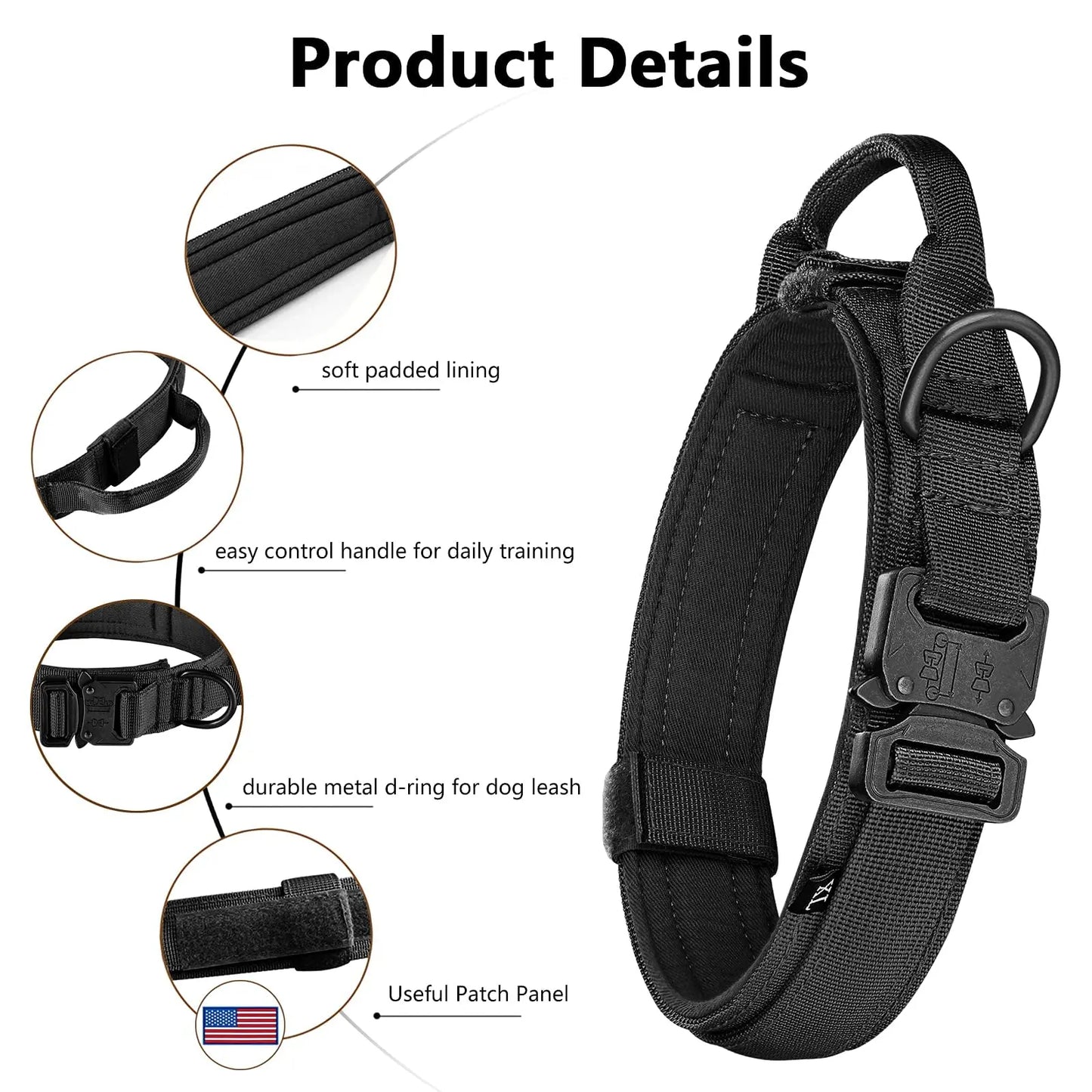 PETRAVELCN Tactical Dog Harness Vest With Molle Pouches