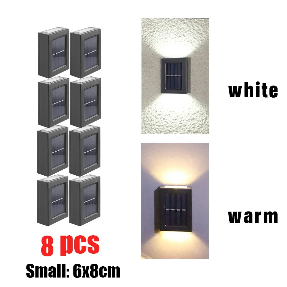 AlliLit Solar LED Wall Lights Outdoor Waterproof Garden Lighting