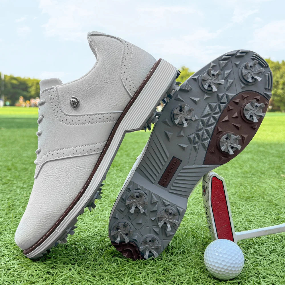 Lenox Men Golf Shoes Spiked Sneakers for Golfers Durable