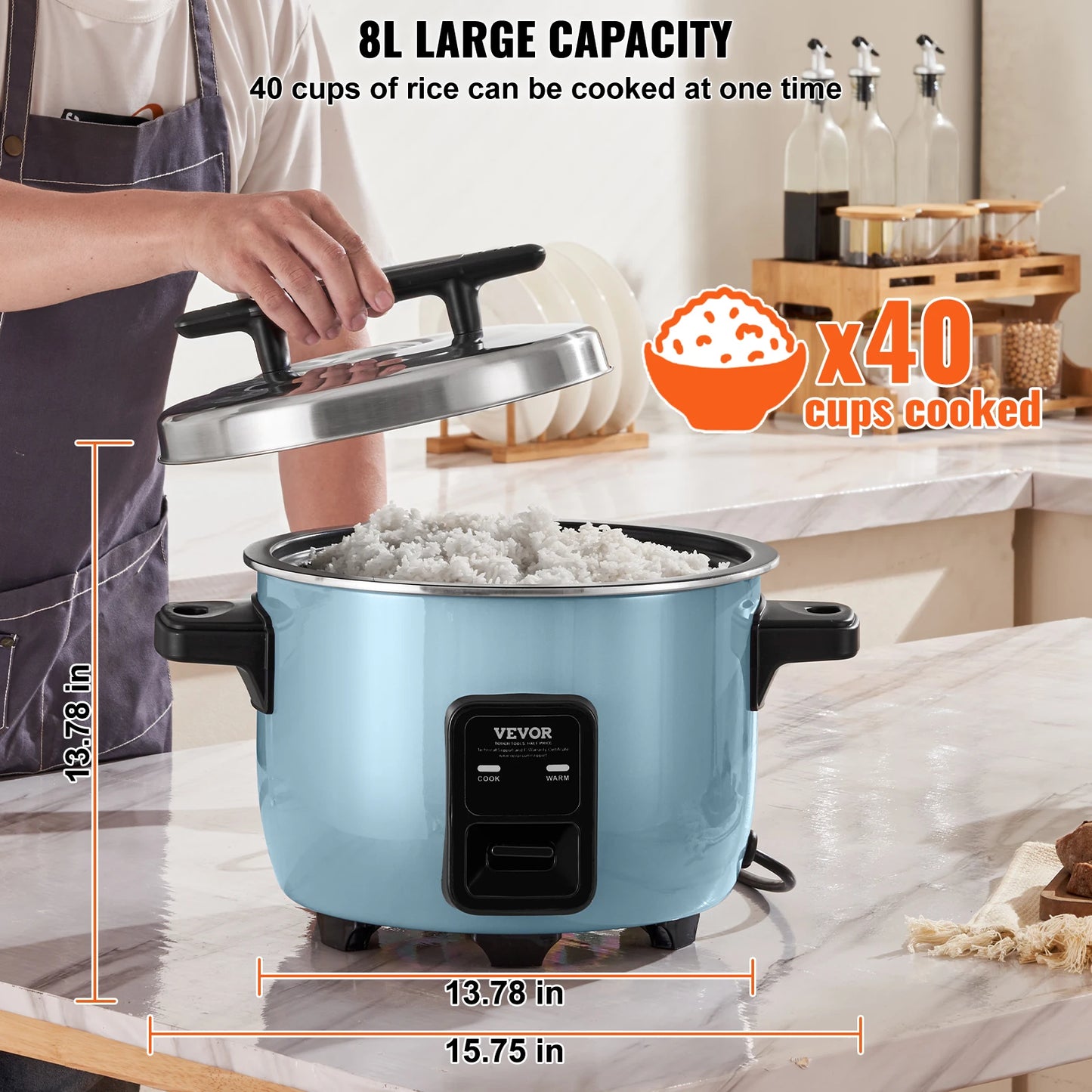 Vevor Commercial 8L 10L 13L Rice Cooker With Non Aluminium Pot