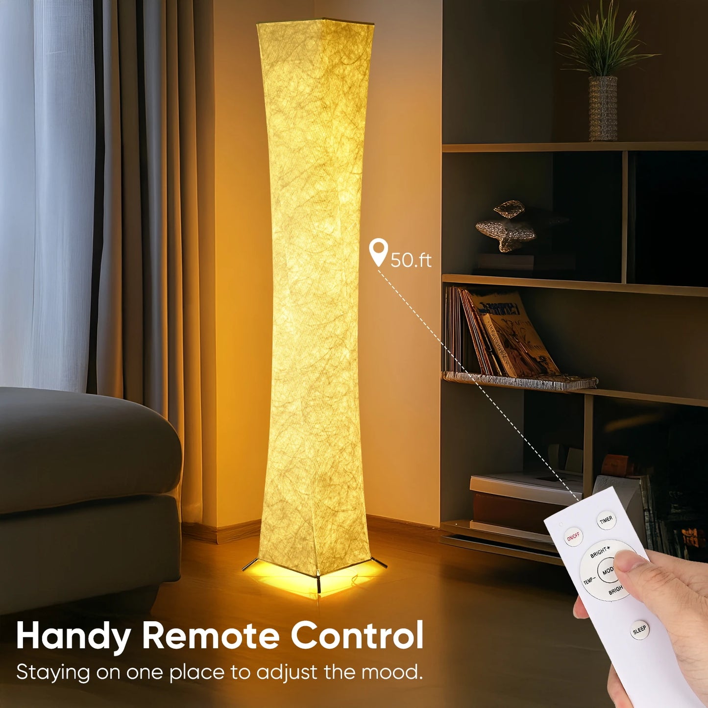 Soft Light Floor Lamp Modern Slim Design 3000K LED Shade