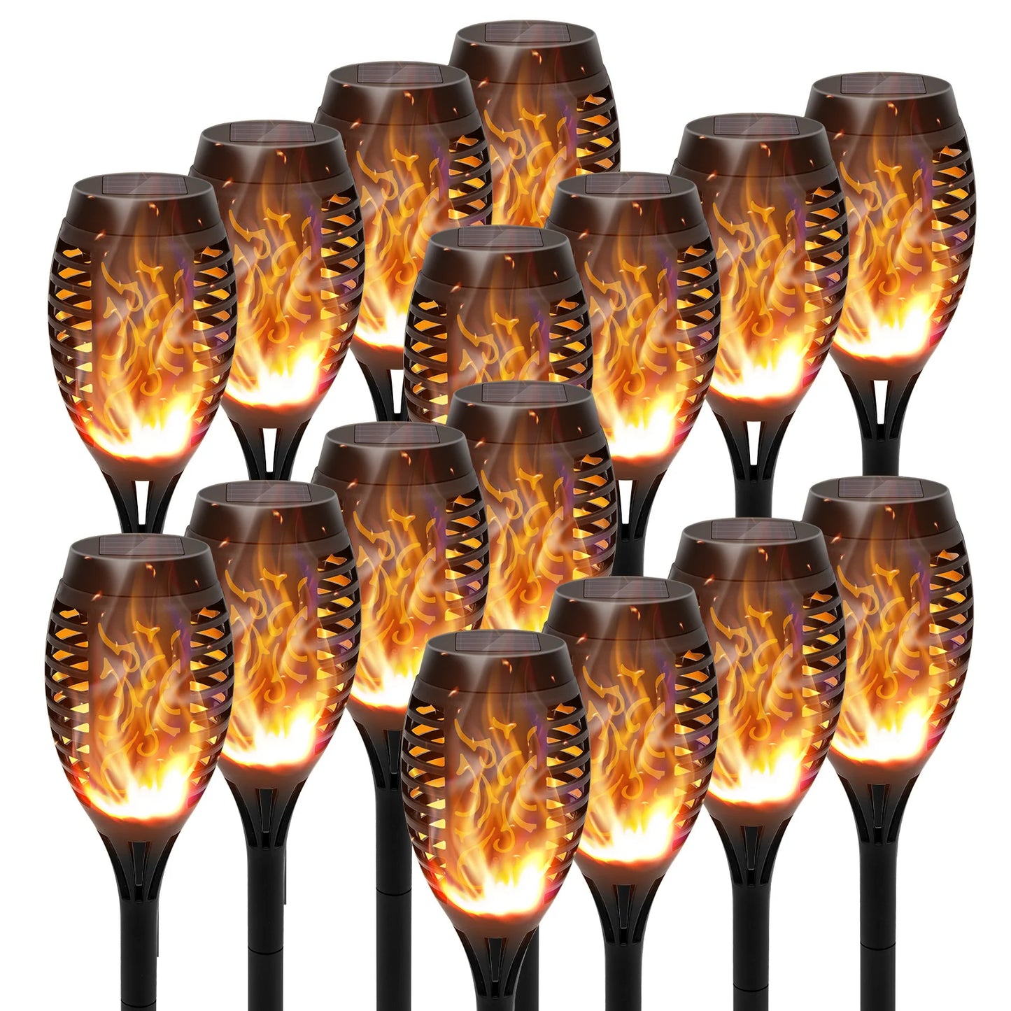 Solar Torch Lights Outdoor LED Flickering Flame Waterproof Garden Path