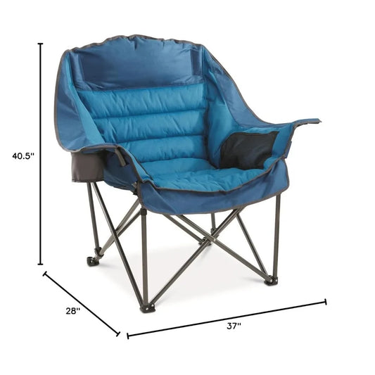 Oversized Padded Camping Chair Portable Cup Holder Heavy Duty 400lb