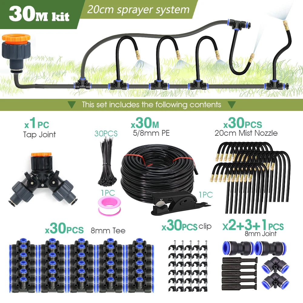 DIY Misting Sprayer Kit For Garden Irrigation With 8mm Hose