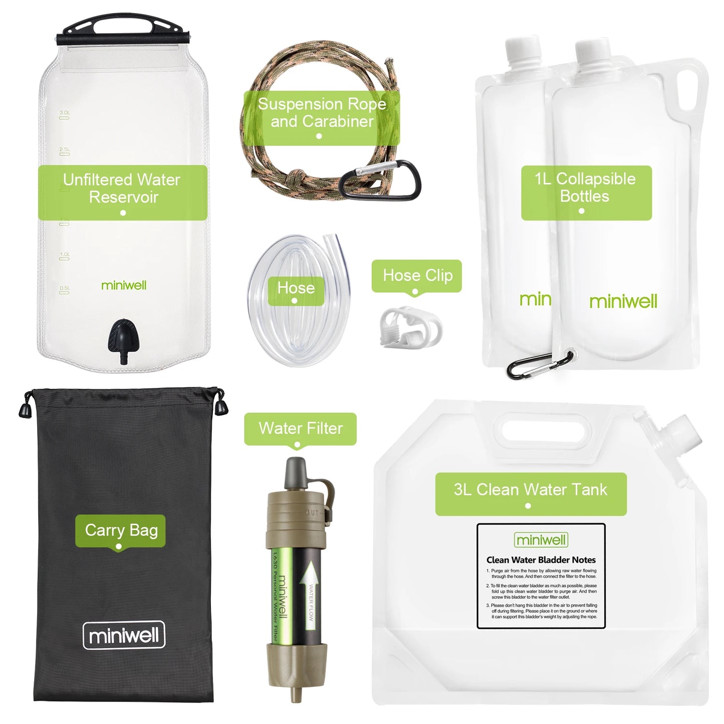 Miniwell L630 Personal Camping Water Purification Straw For Survival