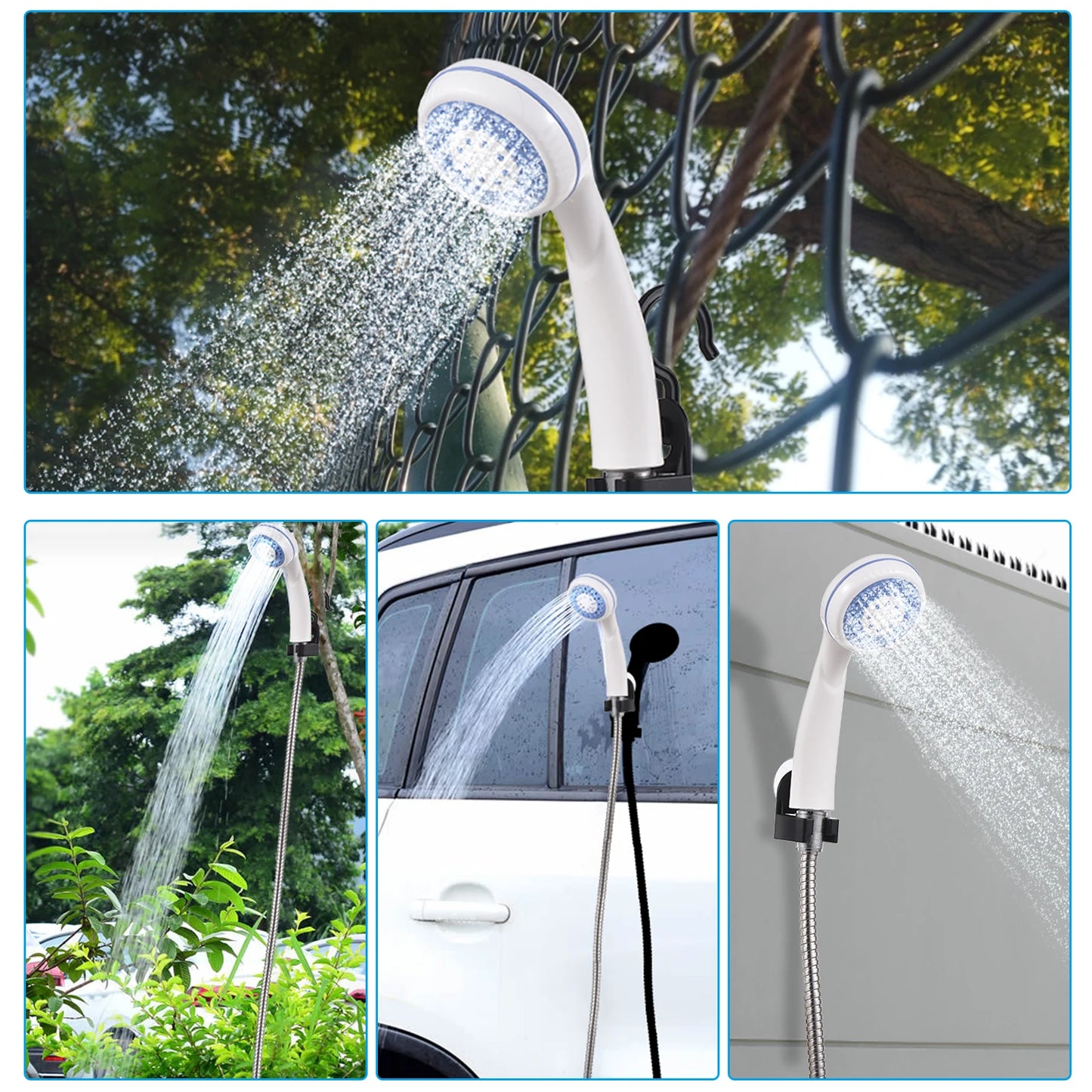 TOMSHOO Portable Camping Shower Pump USB Rechargeable