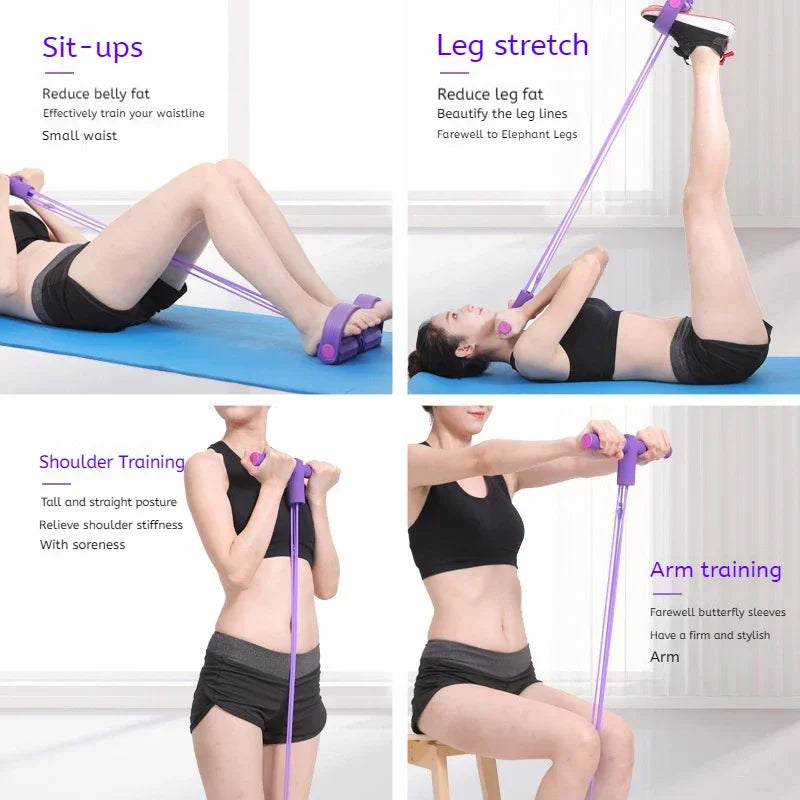 Six-Tube Resistance Band Set With Pedal Puller For Full Body