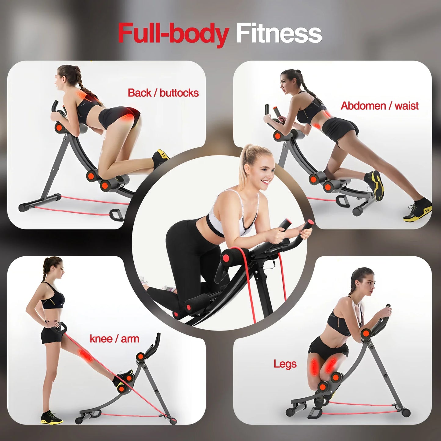 Foldable Abdominal Machine For Home Gym With LCD Display