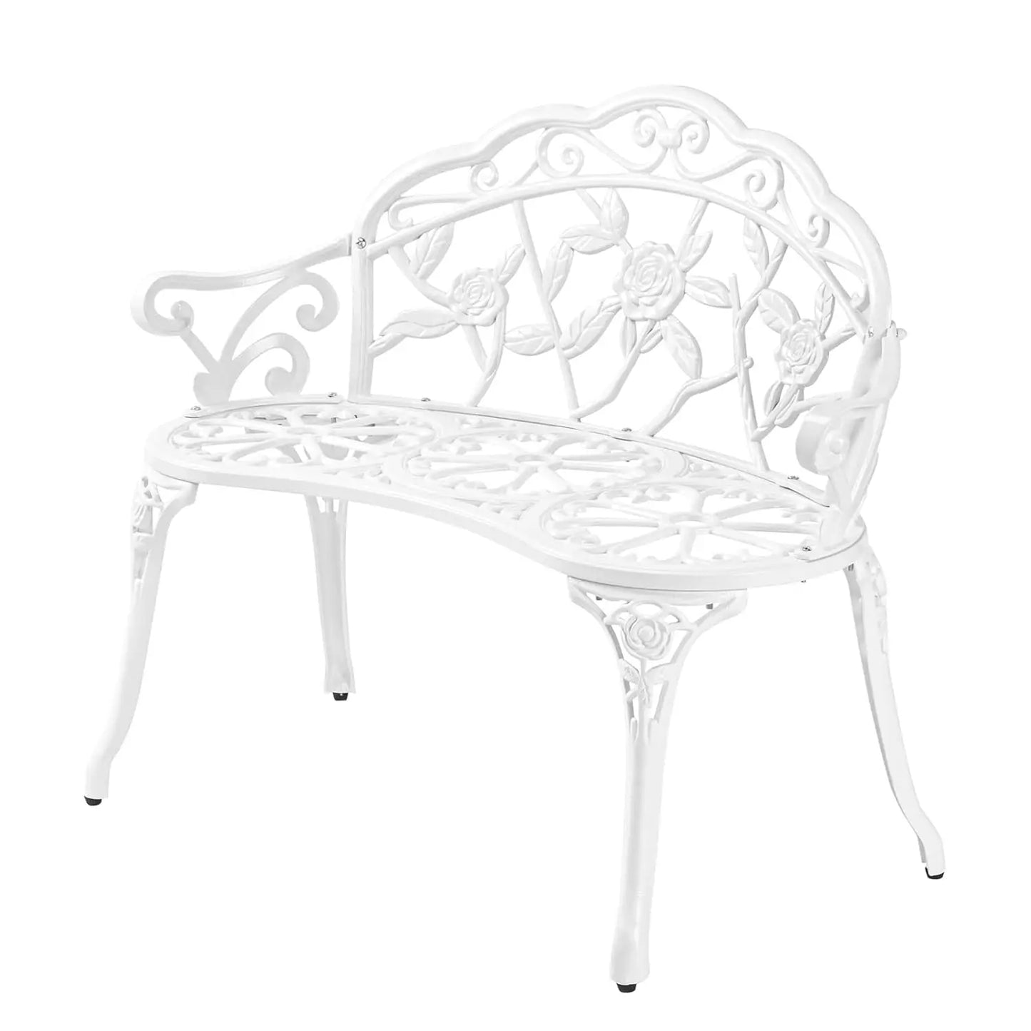 Antique Cast Iron Rose Bench For Patio And Garden Outdoor Two Person