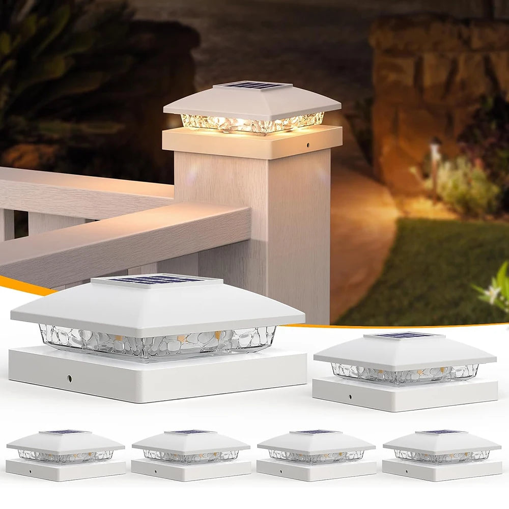 6-Pack Solar Post Cap Light For Wood And Vinyl Posts