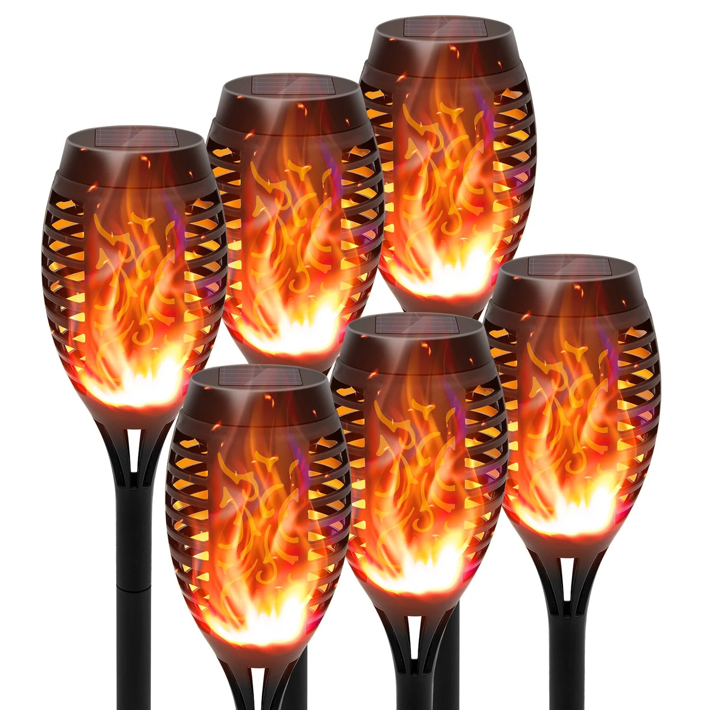 Solar Torch Lights Outdoor LED Flickering Flame Waterproof Garden Path