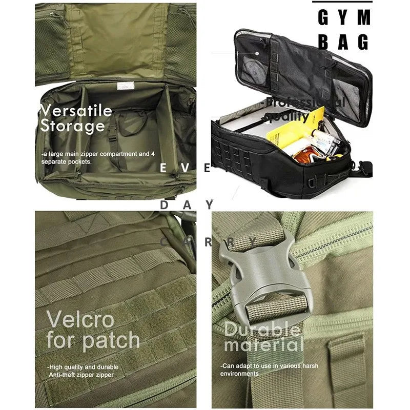 LQARMYCN 3 Way Duffle Bag Backpack Crossbody