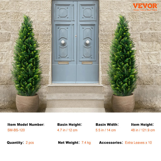 SucceBuy Artificial Cedar Topiary Tree Outdoor Greenery For Home Decor
