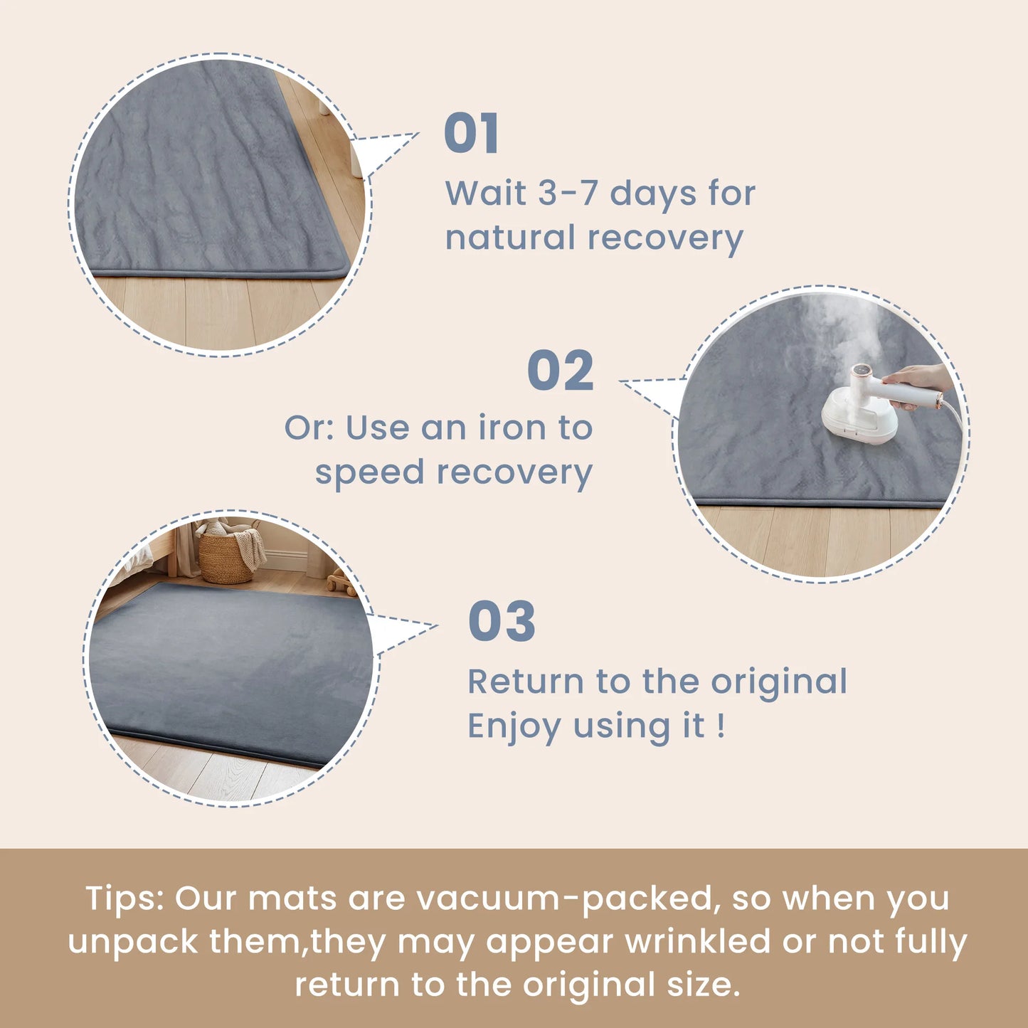 Huloo Sleep Baby Play Mat Memory Foam Non Slip Rug