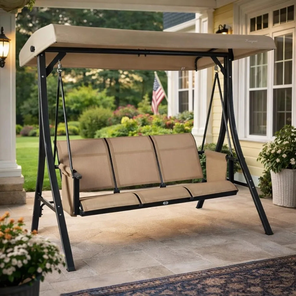 XIAOLANG Outdoor Porch Swing Glider With Adjustable Canopy