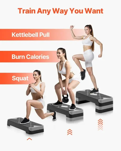 AeroExercise Step Platform Non Slip Cardio Trainer For Home Gym