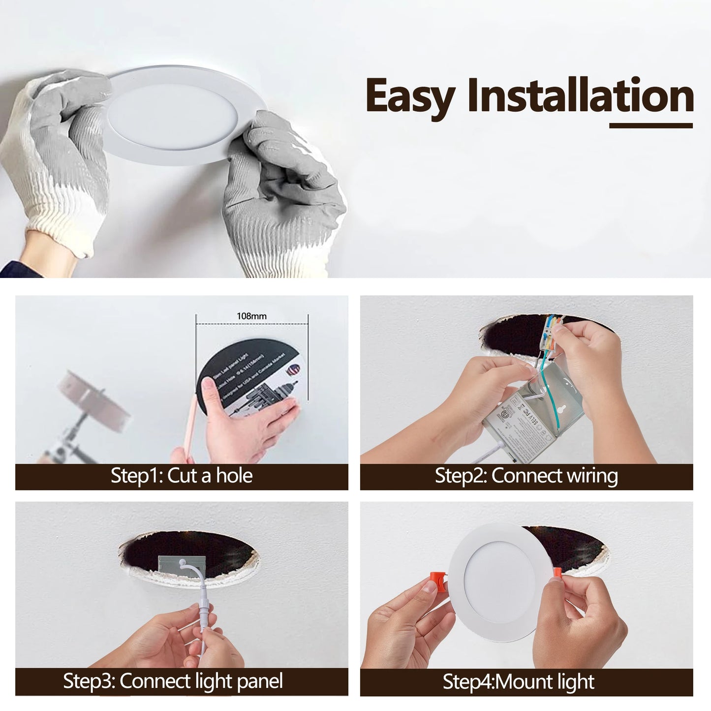 ARLGSITE 12 Pack LED Recessed Dimmable Lights With Junction Box